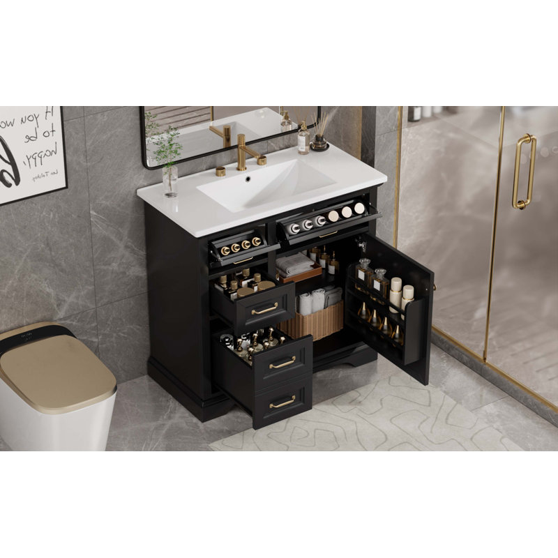 Meuble-lavabo 36 po avec comptoir en céramique