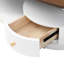 Table basse 2 pièces avec rangement ovale et tables rondes, blanc brun antique, facile à monter, structure stable emboîtant le grand cocktail petit métal, structure