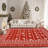 Christmas Red Area Rug Washable Non-slip Snowflake Deer Floor Carpet-1764563269