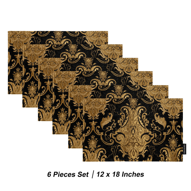 Gurwinder Chenille Damask Placemats, 6