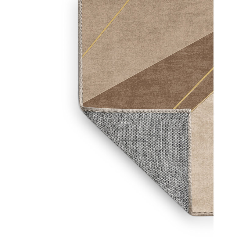 Tapis géométrique chic et luxueux lavable à la machine Manhasset, Carré 3 pi