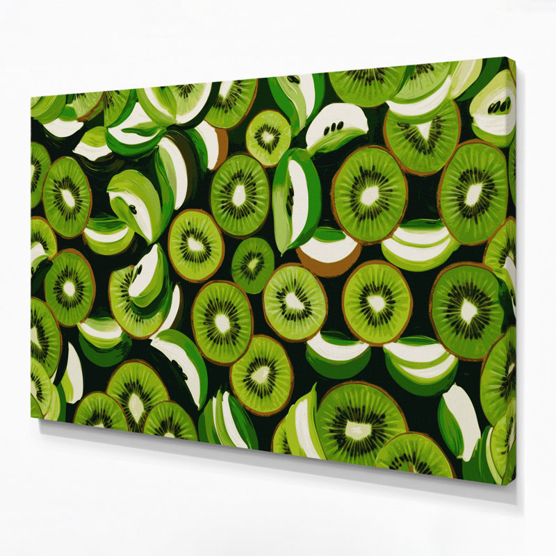 Fruit Kiwi Green Canvas Wall Art