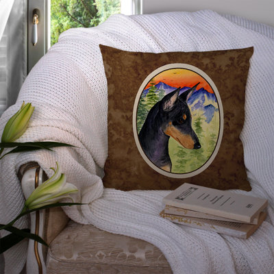Manchester Terrier Outdoor Reversible Throw Pillow