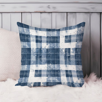 Abstract Blue Plaid Pattern II Modern