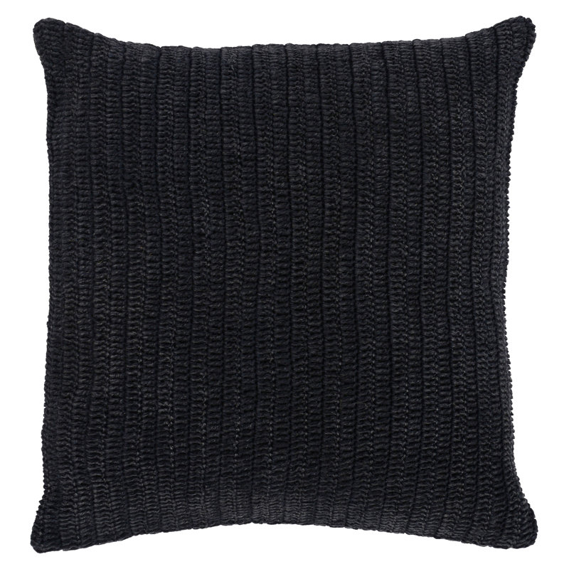 Marcie Square Pillow Cover & Insert, Black