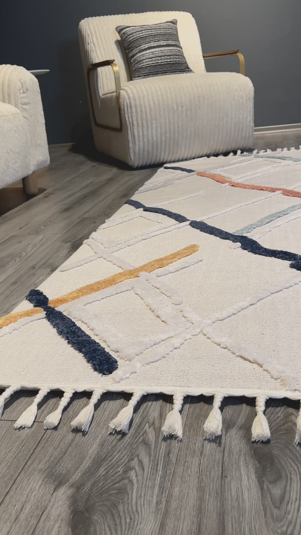 Shiny Rug George Oliver Palazzo Soft and Shiny Textured Scandinavian Rug ...