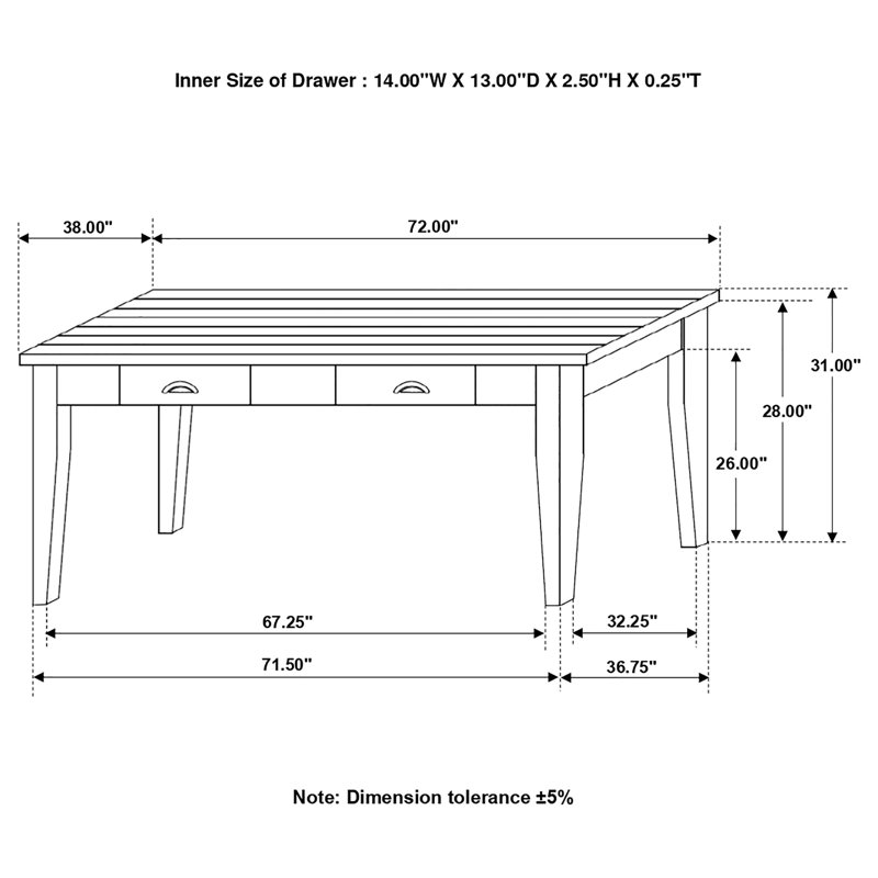 Table de salle à manger 4 tiroirs Disiree