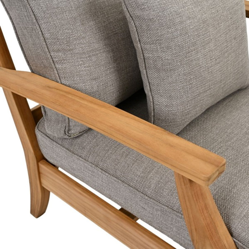Fauteuil de patio en teck Clairmont, Taupe