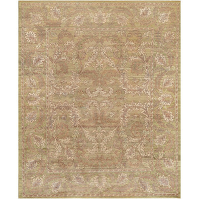 Tapis beige en laine fabriqué à la main Agra