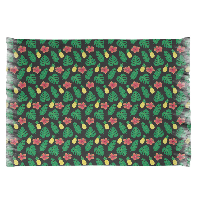 Noir tropical/Tapis décoratif vert, non
