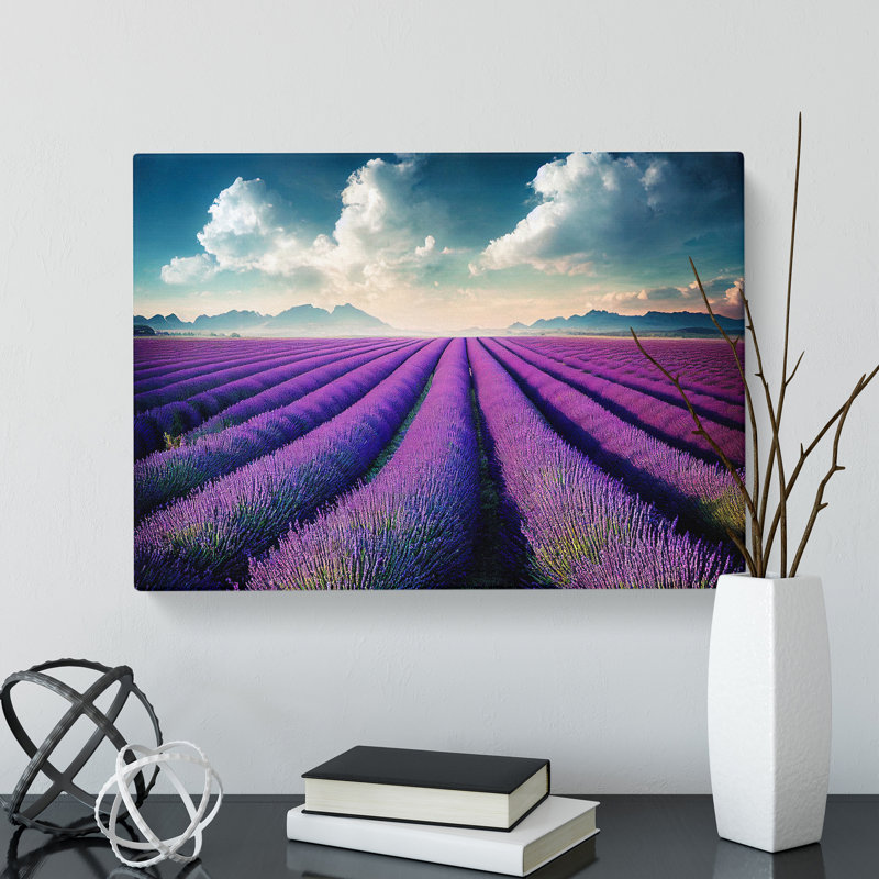 Creative Lavender Flower Field - Wrapped Canvas, 50cm H x 76cm W x 3cm D