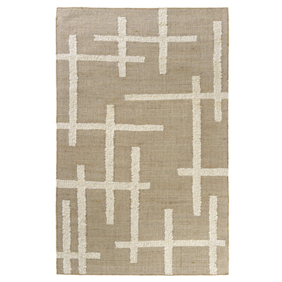 Natural Wool and Jute Handmade Indoor High-Low Area Rug