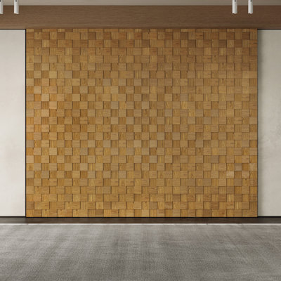 Ensemble de 4 panneaux muraux muraux en bois insonorisants à peindre de style mosaïque de 23,6 po x 23,6 po - 15,5 pieds carrés pour le salon, la chambre à coucher, le foyer, le cinéma maison et le bureau