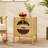 Bamboo Nightstand With 2 Storage Drawers & Reeded Tempered Glass Fronts Bedroom-862179213