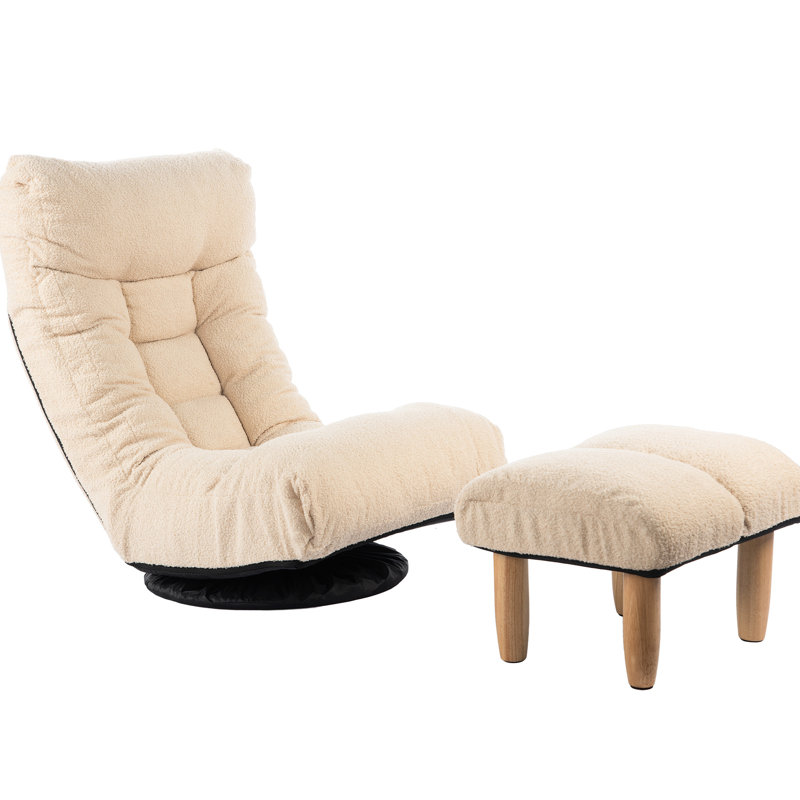 Lazy For 'S Relaxation - Japanese Reclining Chair With Ergonomic Design, 3 Adjustable Back Sections, Built In Spring Seat, White Color Balcony Chat Backrests And 14 Headrests, Comfortable Design