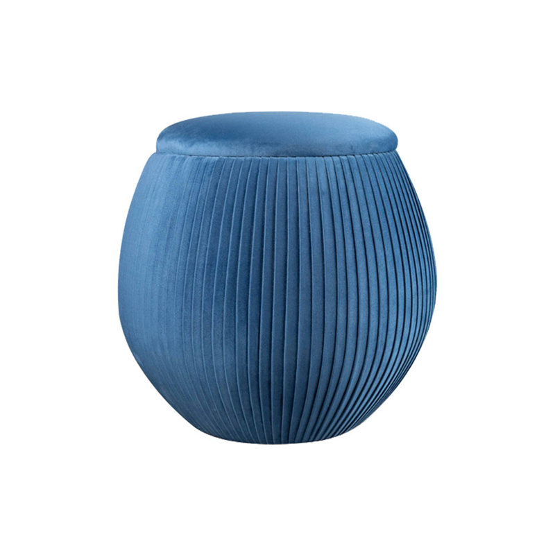 Allexander Velvet Round Solid Colour Pouffe Ottoman
