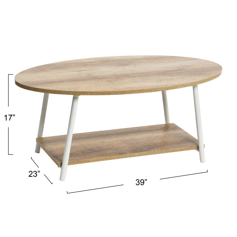 Table basse ovale à 2 niveaux Coast, Chêne côtier