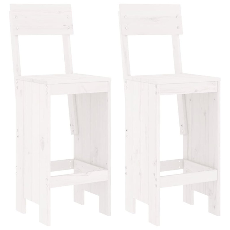 Agustine Solid Wood Counter Stool, White