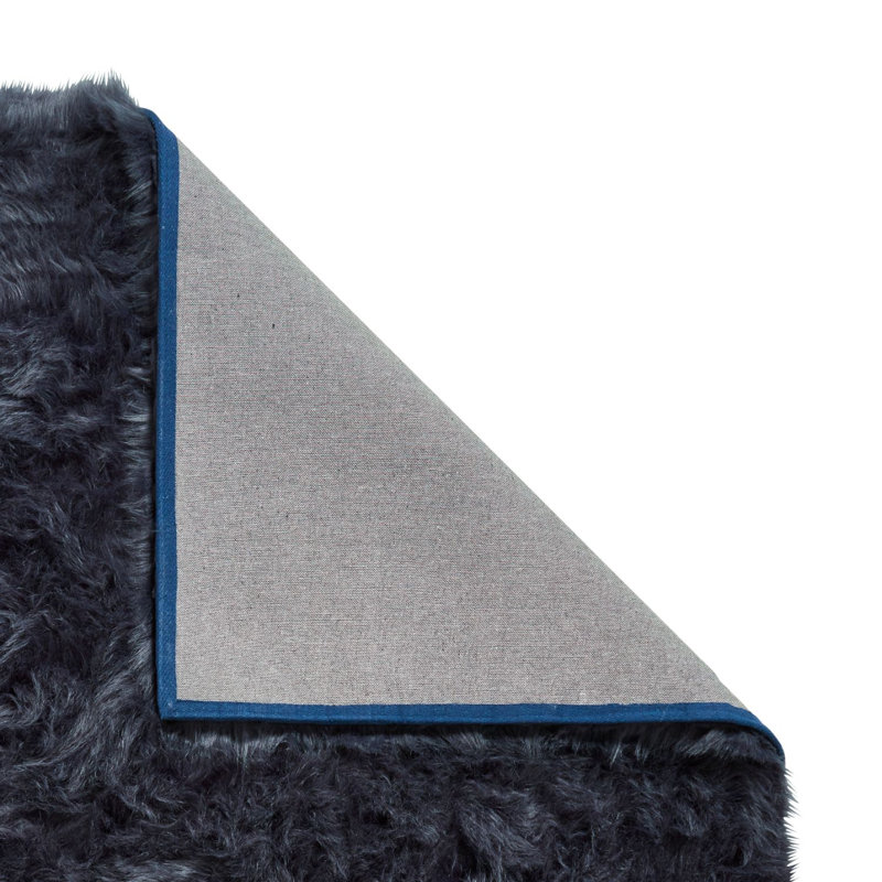 Polar Plush Afrina Machine Tufted Navy Area Rug, Rectangle 80 x 150cm