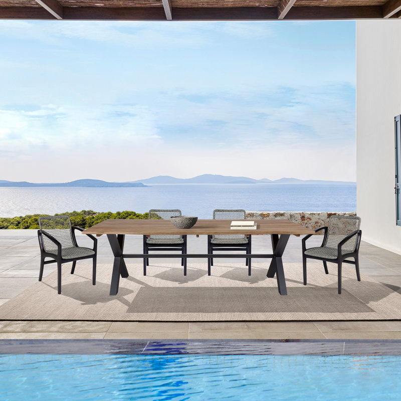 Eloisa 94.5'' Rectangular Outdoor Dining Set, 4