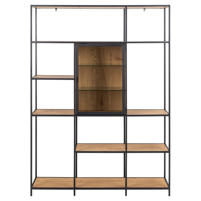 Analiegh 185cm H x 135cm W Steel Geometric Bookcase