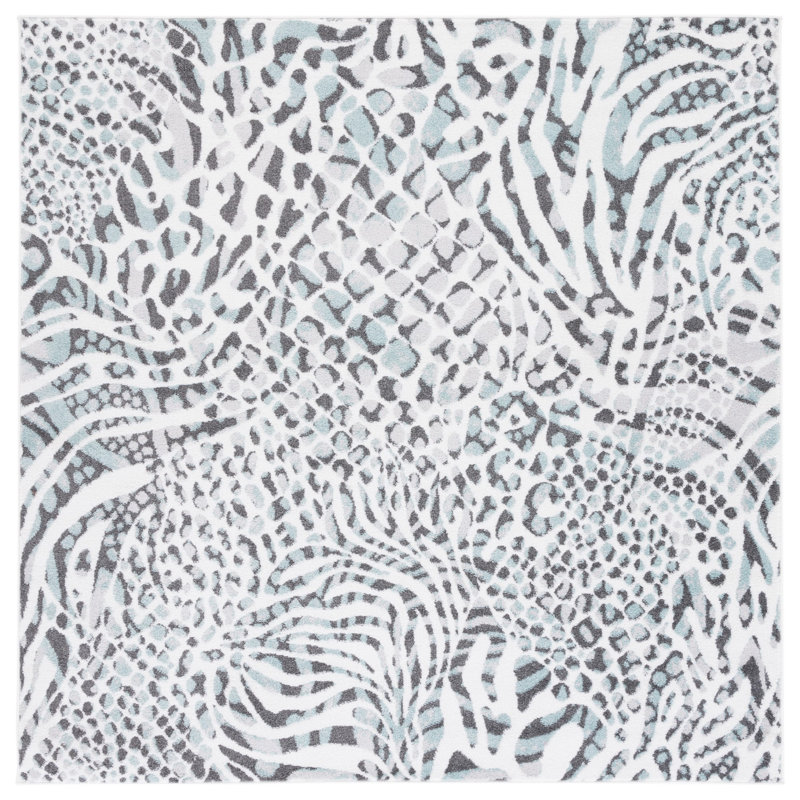 Ameyah Performance Animal Print Rug, Square 6'7"