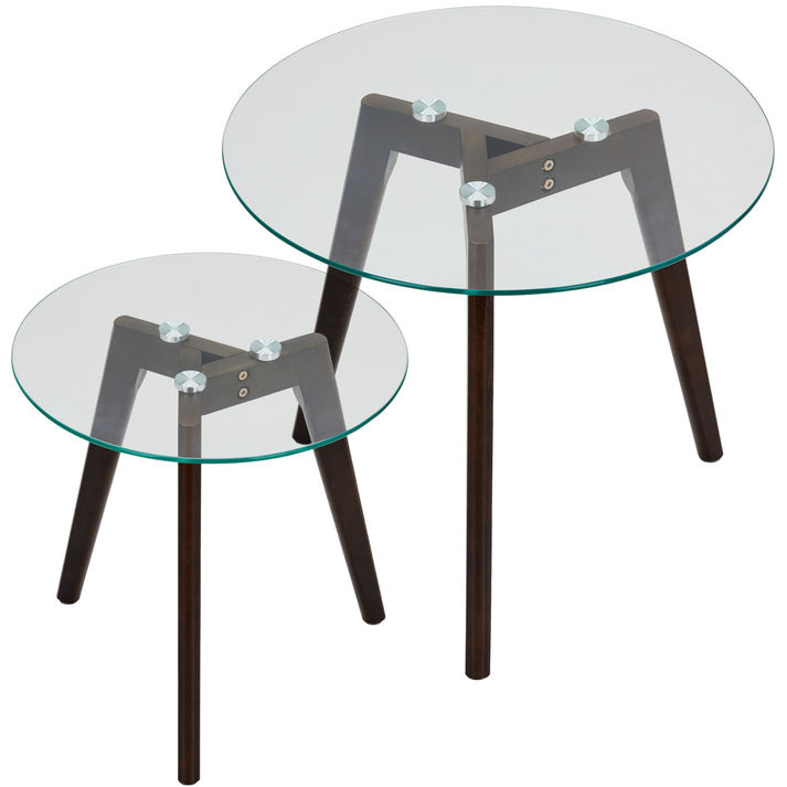 Ensemble de deux tables gigognes Ely, Brun