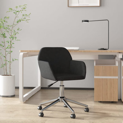 Devondre Swivel Office Chair Home Office Desk Chair with Wheels and Arms Fabric