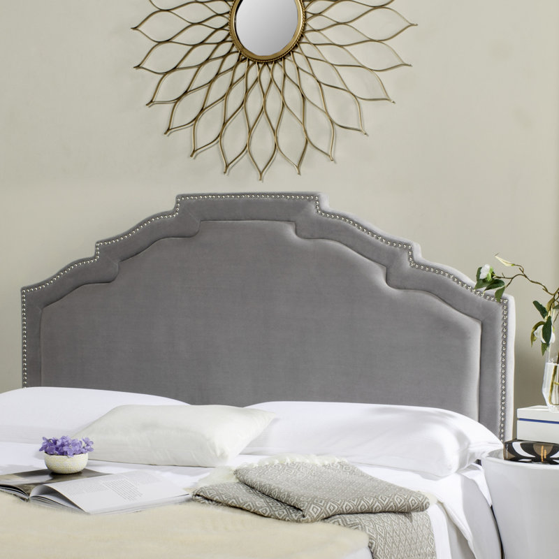 Upholstered Headboard, King, Velvet Pewter