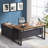 Dineke L-Shape Executive Desk with Cabinet Credenza-1312529025-1317106392