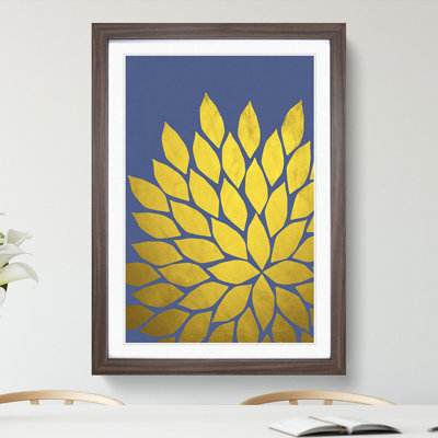 Abstract Leaves No.3 Gold - Picture Frame Graphic Art
