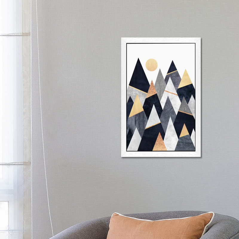 Fancy Mountains 1 Piece Floater Frame Wall Art on Canvas, 66.04 cm H x 45.72 cm W, White Framed