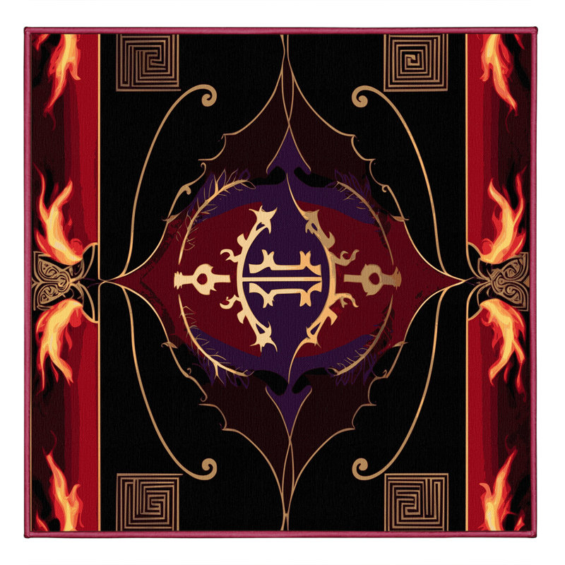 Acanthus Crest Rug, Square 4'
