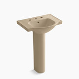 Veer™ Ceramic Pedestal Bathroom Sink with Overflow