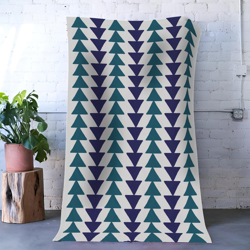 Tapis à motif géométrique à rayures verticales vert et mauve, Rectangle 4 pi 7,12 po x 6 pi 6,74 po