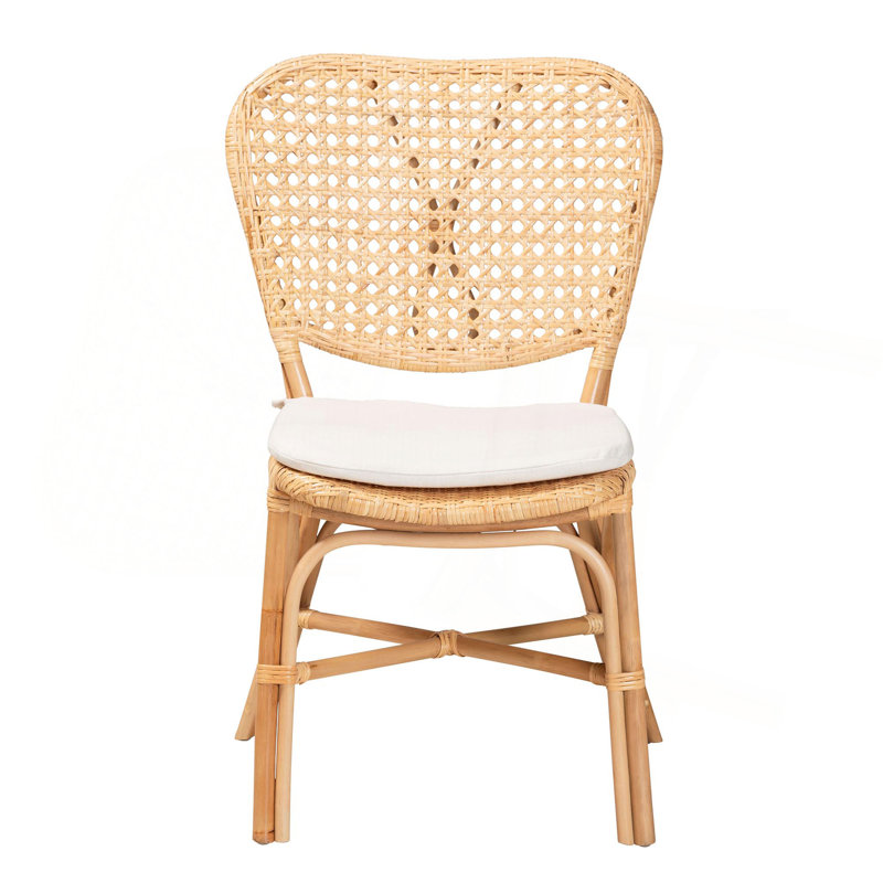 Chaise de salle à manger moderne en bohème moderne avec finition brun naturel