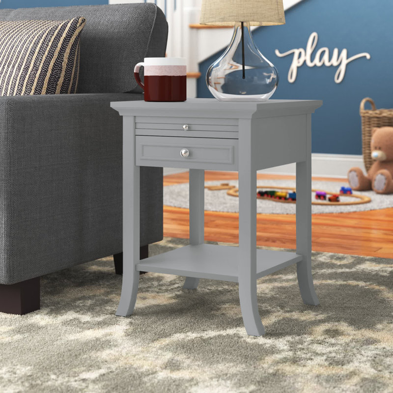 Table de bout avec rangement Carbin, Gris