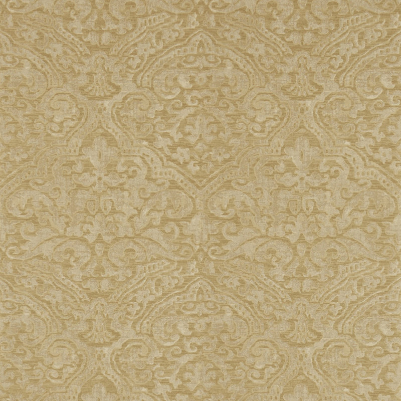 Renaissance Damask Wallpaper, Warm Gold
