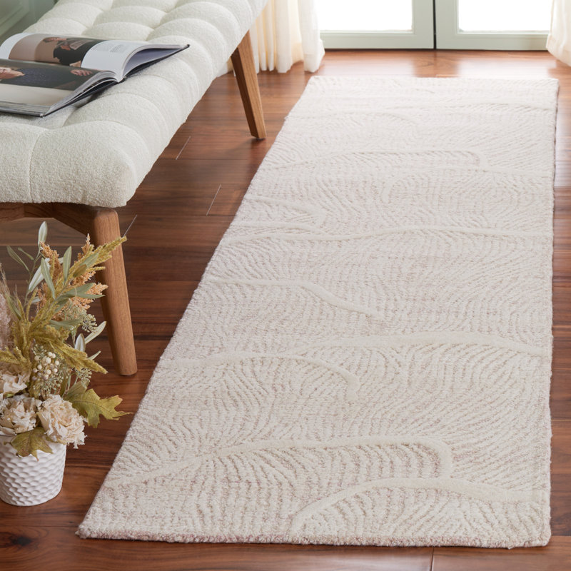 Tapis en laine touffeté à la main Naohiro 402, Tapis de couloir 2 pi 3 po x 8 pi