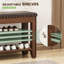 Banc à chaussures en bois d'hévéa massif avec rangement dissimulé, tablettes réglables à 2 niveaux, siège en similicuir souple, range-chaussures pour le couloir ou la chambre à coucher, assemblage durable et facile, largeur de 31,5 po