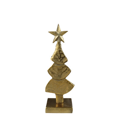 Wavy Tree With Star, Gold - Sm