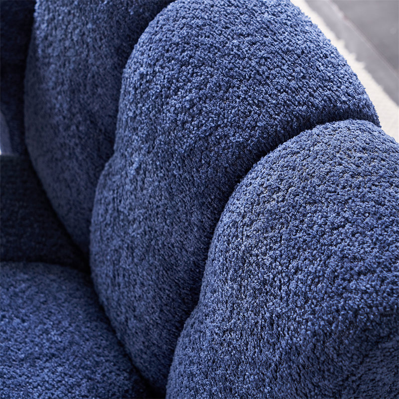 Chaise d'appoint pratique et large rembourrée, Boucle bleu marine