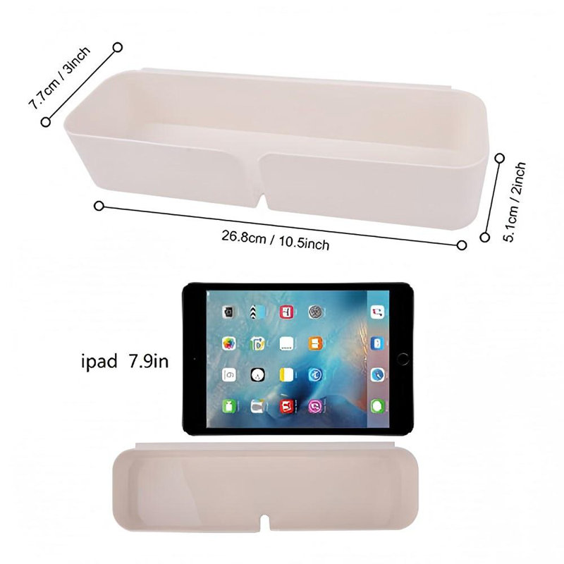 Bedside Shelf Caddy Basket Pocket Organizer To Storage Remotes,Tablet Cellphone Charging,Clock- Stick On Adhesive Tapes & Nails Install Offered (1 Pcs)