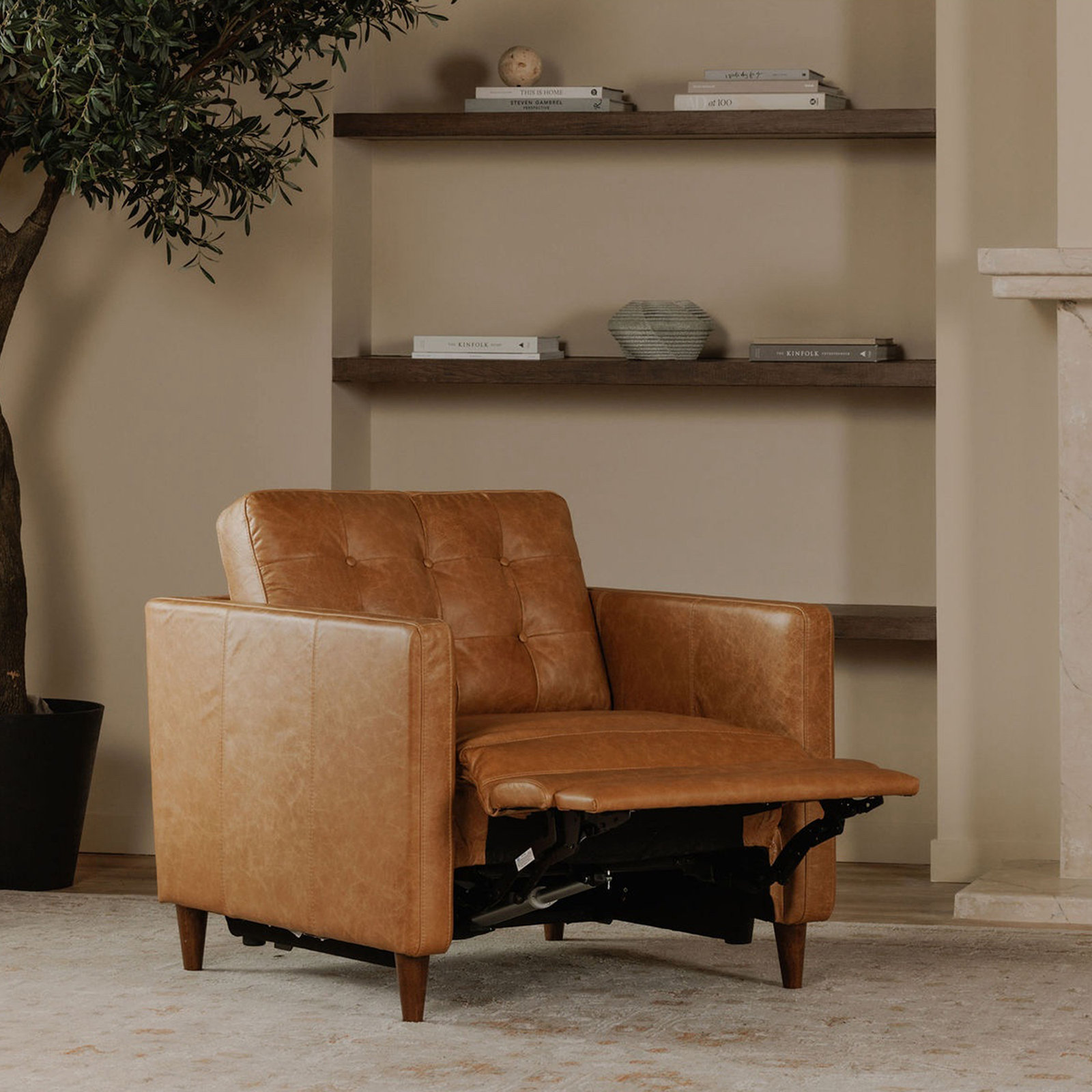 Appiah 37" Genuine Leather Power Recliner
