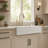 Durable White Ceramic Apron Front Undermount Kitchen Sink with Deep Basin and Reversible Installation Design