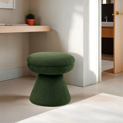 Tabouret décoratif 1 pièce de conception contemporaine, base piédestal et tissu semblable à la peau de mouton, l 17,5 po x P 17,5 po H 19 po, pour la vie principale avec base l 17,5 po de profondeur, 19 po de hauteur