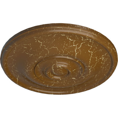 Endurathane Jefferson Ceiling Medallion, 11 3/4"OD x 3/8"P (Fits Canopies up to 2 7/8"), Hand-Painted Smokey Topaz Crackle Finish