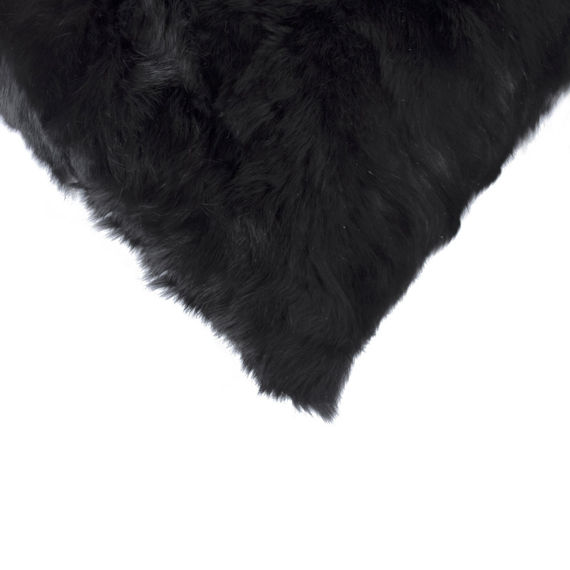 Coussin décoratif en microsuède Jociel, Noir