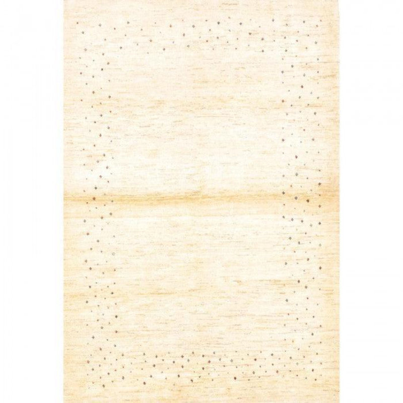 No Pattern and Not Solid Color Handmade Rectangle 4'2" x 6' Wool/Cotton Area Rug in Beige/Gray