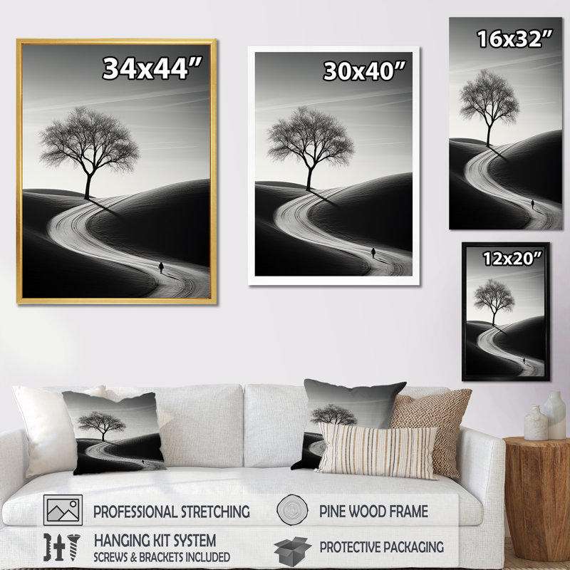 Moons Melody Minimalisme, reproduction d'art sur toile, H 32 po x l 24 po x P 1 po, Cadre flottant noir